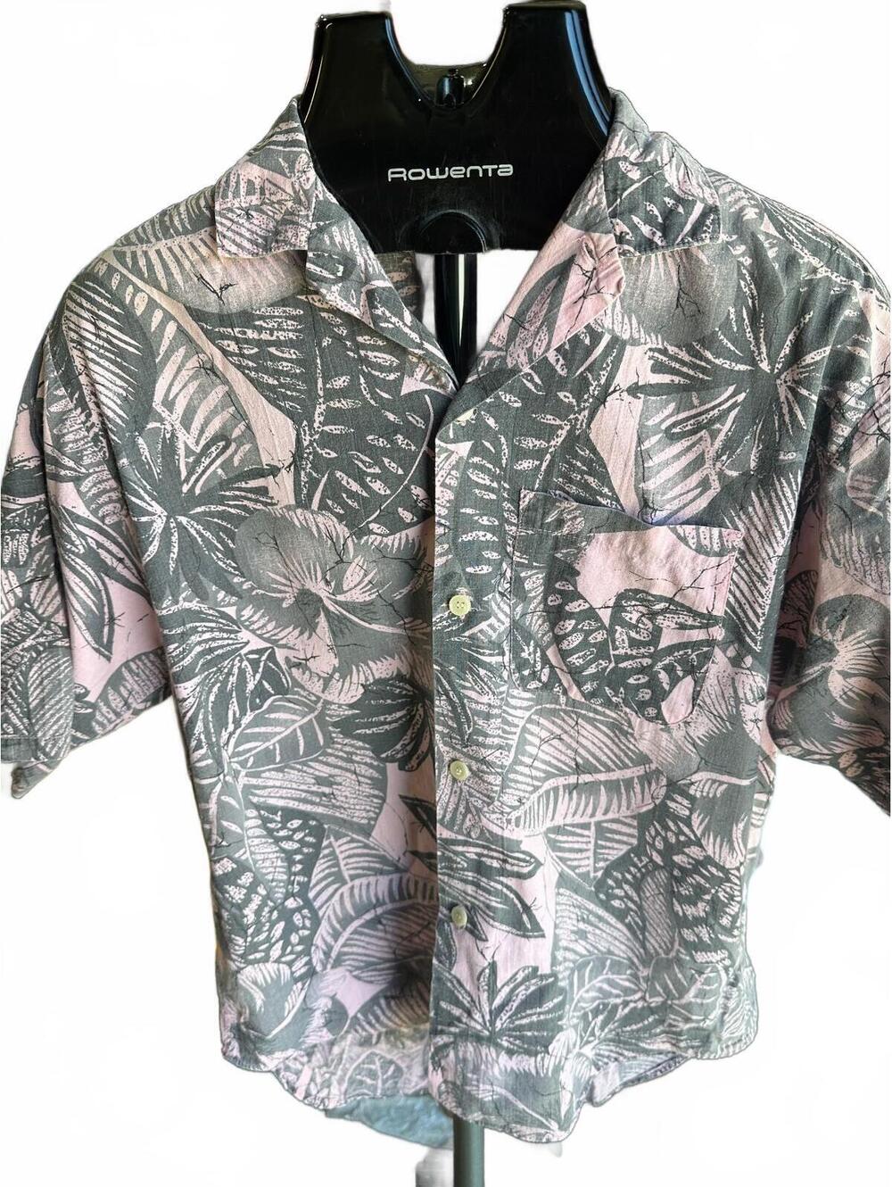 BonHomme Tropical Camp Shirt Pink Gray Medium